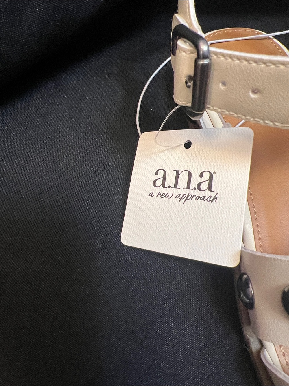 ANA Woven Studded Flat Sandals in Cream - Picture 4 of 5